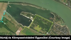 A tervezett pilismaróti kavicsbánya helye