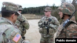 სომხურ-ამერიკული ერთობლივი სამხედრო წვრთნის მონაწილეები. 6 სექტემბერი, 2023.