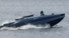 Украинский беспилотный морской аппарат Magura V5 на воде во время выставки военной техники и оружия, 13 апреля 2024 года