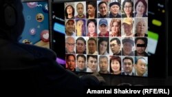 Сурак берип, айрымдары камалган активист, блогер, пенсионер жана студенттердин сүрөтү. 