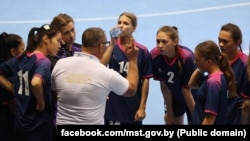 Кыргызстандын гандбол боюнча кыздар курамасы. Беларустагы мелдеш. 5-август, 2023-жыл.