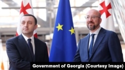 ევროპული საბჭოს პრეზიდენტი შარლ მიშელი და საქართველოს პრემიერ-მინისტრი ირაკლი ღარიბაშვილი 