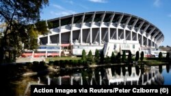 Pogled izvana na Arenu 'Toše Proeski', Skoplje, novembar 2023.