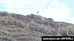 An Azerbaijani army post overlooking the Armenian village of Yeraskh, June 20, 2023.