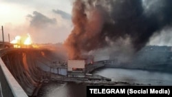 Дніпровська гідроелектростанція (ДніпроГЕС), найбільша гідроелектростанція в Україні, після російських ударів 22 березня.