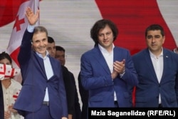 ბიძნა ივანიშვილი, ირაკლი კობახიძე, შალვა პაპუაშვილი „საერთო სახალხო შეკრებაზე“.