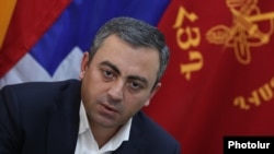 Armenia - Dashnaktsutyun party leader Ishkhan Saghatelian speaks during a news conference in Yerevan, June 13, 2023.