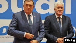 Milorad Dodik (lijevo) i Dragan Čović, septembar 2023. 