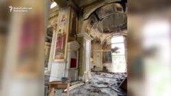 Volunteers Clean Up Damaged Odesa Cathedral After Russian Attack 