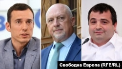 Отляво надясно - Васил Терзиев, Ивайло Старибратов и Константин Бачийски. Терзиев и Старибратов са кандидат-кметове от ПП-ДБ в София и Пловдив, а за кандидатурата на Бачийски в Бургас още текат обсъждания.