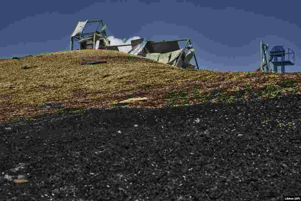 Another destroyed farm building.&nbsp;UN Secretary-General Antonio Guterres slammed the attacks, saying they were affecting global food prices.&nbsp;