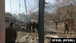 Част от пораженията при руския ракетен обстрел срещу Хмелницки, 21 март 2024 г.