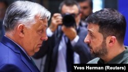 Виктор Орбан жана Владимир Зеленский. 2024-жылдын 27-июну. Брюссель. 