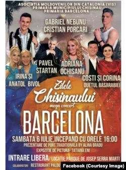 Afișul concertului „Zilele Chișinăului” de la Barcelona