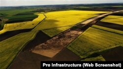 Imagine de pe lotul 2 al porțiunii de autostradă Ploiești-Buzău de pe A7.