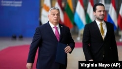 Orbán Viktor az EU-csúcson 2023. december 14-én Brüsszelben