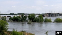 დატბორილი ტერიტორია ხერსონის ოლქში 6 ივნისს