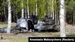 აფეთქებული ავტომობილი, რომელშიც ზახარ პრილეპინი იმყოფებოდა