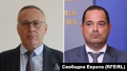 Шефът на кабинета на вътрешния министър Калин Стоянов - Васил Кръстев и министърът на вътрешните работи. Колаж.