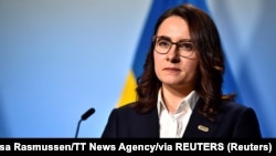 SWEDEN – Yulia Svyrydenko, First Deputy Prime Minister – Minister of Economy of Ukraine, attends a news conference on the day of a meeting of EU trade ministers in Stockholm March 10, 2023