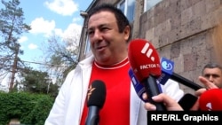 Armenia - Prosperous Armenia Party leader Gagik Tsarukian speaks to journalists, May 8, 2023.