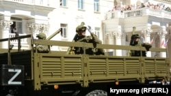 Парад на честь 9 травня, який у Росії називають «День перемоги», в Севастополі. Крим, 9 травня 2022 року