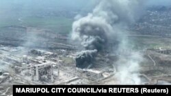 Украина, Мариупол. "Азовсталь" заводунун дрондон тартылган сүрөтү. 