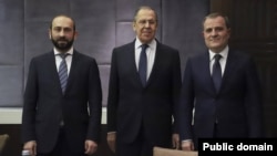 Ռուսաստանի, Հայաստանի և Ադրբեջանի նախագահներ Սերգեյ Լավրով, Արարատ Միրզոյան և Ջեյհուն Բայրամով, արխիվ