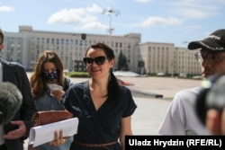 Сьвятлана Ціханоўская ля ЦВК 19 траўня 2020 году