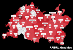 Украинадагы сугышта Татарстаннан үлүчеләр саны, районнарга карап, 20 гыйнвар 2023