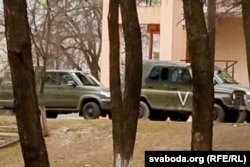 Расейская вайсковая тэхніка ў Мазыры ў сакавіку 2022 году