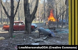 Наслідки російського обстрілу у Херсоні, 14 березня 2025 року