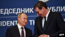 Predsjednik Rusije Vladimir Putin i predsjednik Srbije Aleksandar Vučić, 17. januar 2019. 