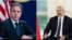 Госсекретарь США Энтони Блинкен (слева), президент Азербайджана Ильхам Алиев