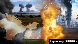Ukrayınadaki cenk ve Qırım patlavları. Kollaj