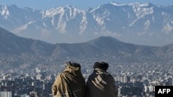 د کابل پر وزير اکبر خان تپه دوه طالبان د ښار ننداره کوي - انځور له ارشيفه