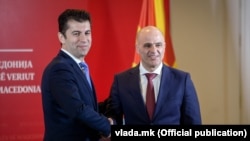 Първата среща на българския министър-председател Кирил Петков и новия премиер на Северна Македония Димитър Ковачевски, Скопие, 18.01.2022