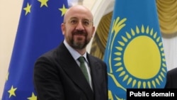Председатель Европейского совета Шарль Мишель во время визита в Астану. Архивное фото