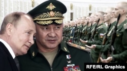 Рускиот претседател Владимир Путин и министерот за одбрана Сергеј Шојгу