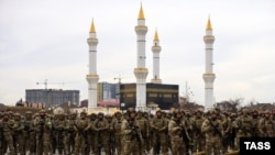 Во время одного из построений военных в Грозном. Иллюстративная фотография