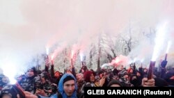 Украинадагы улутчул активисттердин Киевдеги нааразылык акциясы. 26-ноябрь, 2018-жыл.