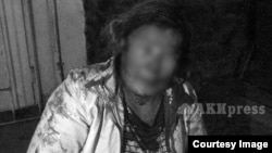 Избитая женщина в кафе «Алмалуу».