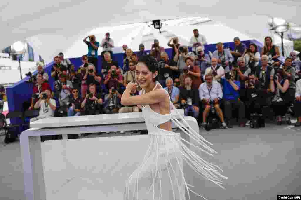 زر امیرابراهیمی در مراسم عکس گروهی فیلم عنکبوت مقدس در جشنواره کن امسال