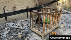 Дом жителя села Мин-Орук в Баткенском районе Баткенской области КР после обстрела. Фото сделано 19 сентября журналистом Ыдырысом Исаковым.