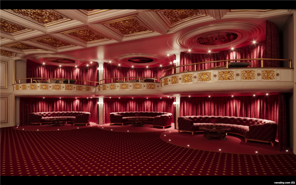 Театрдын көрүүчүлөр үчүн арналган бөлүгүнүн санариптештирилген көрүнүшү.