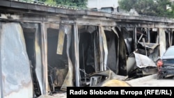 Модуларната болница во Тетово која ја зафати пожар во кој загинаа 14 лица.