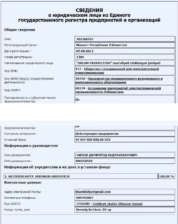 Сарвар Ахадов являлся директором ООО «DREAM PRODUCTION», владельцем которой был Джахонгир Артыкходжаев.