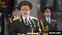 Аляксандар Лукашэнка на цырымоніі інаўгурацыі ў Менску ў 2020 годзе