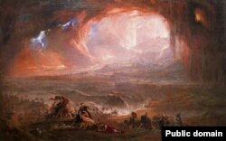 Помпей жана Эрколанодо жанар тоо жарылганда. Жон Мартиндин сүрөтү.