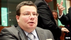 Czech Deputy Prime Minister for European affairs Alexandr Vondra at the start of the EU foreign ministers' meeting in Brussels on March 16.